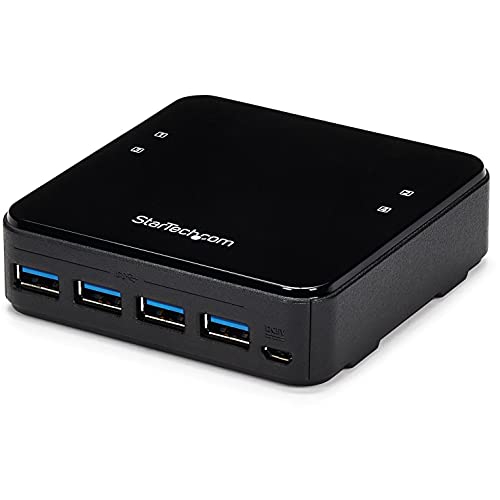 StarTech.com USB 3.0 Sharing Switch 4x4 für Peripheriegeräte - USB Umschalter für Mac / Windows / Linux - 4 Port USB 3.0 Switch von StarTech.com