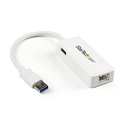 StarTech.com USB 3.0 SuperSpeed auf Gigabit Ethernet Lan Adapter mit USB Port, 10/100/1000 RJ45 NIC Netzwerkadapter, St/Bu, Weiß StarTech.com USB 3.0 SuperSpeed auf Gigabit Ethernet Lan Adapter mit USB Port, 10/100/1000 RJ45 NIC Netzwerkadapter, St/Bu, Weiß von StarTech.com