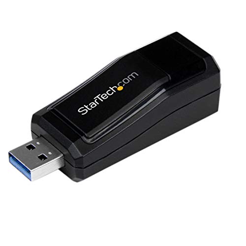 StarTech.com USB 3.0 auf Gigabit Ethernet Lan Adapter - 10/100/1000 NIC Netzwerkadapter - USB SuperSpeed auf RJ45 Stecker/Buchse - Schwarz von StarTech.com