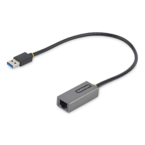 StarTech.com USB 3.0 auf Gigabit Ethernet Netzwerk Adapter - 10/100/1000 Mbit/s, USB auf RJ45, USB auf LAN Adapter, USB Ethernet Adapter (GbE), 30cm Festes Kabel, Treiberlose Installation (USB31000S2) von StarTech.com