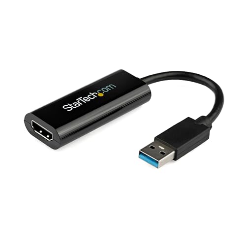 StarTech.com USB 3.0 auf HDMI Adapter - 1080p(1920x1200) - Kompakter USB auf HDMI Adapter für Monitor - Externe USB Grafikkarte - USB A auf HDMI Adapter - USB zu HDMI - Schwarz - Windows (USB32HDES) von StarTech.com
