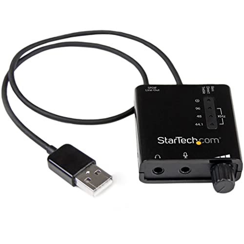 StarTech.com USB Audio Adapter - Externe USB Soundkarte mit SPDIF Digital Audio mit 2x 3,5mm Klinke - USB auf Audio Konverter - Schwarz von StarTech.com