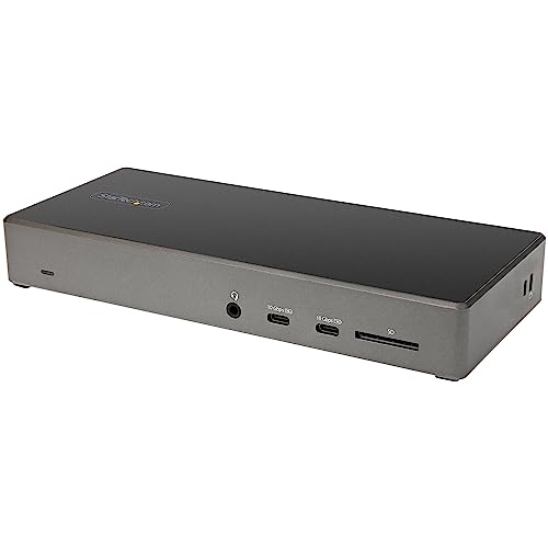 StarTech.com USB C Dock (DK31C2DHSPDUE) Dreifache 4K Monitor USB Typ-C Dockingstation - 100W Power Delivery - DP 1.4 Alt Mode & DSC, 2x DisplayPort 1.4 / HDMI 2.0 - 6x USB (2x 10Gbps) - Windows/Chrome von StarTech.com