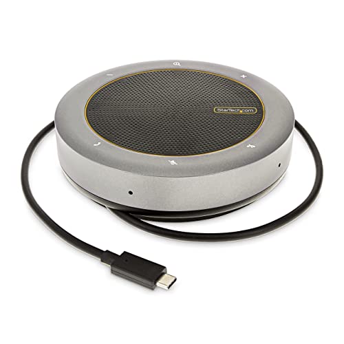 StarTech.com USB-C Docking Station mit Freisprecheinrichtung, Mini Konferenzlautsprecher/Audio Dock, USB-C auf HDMI(4k)/VGA, Teams/Zoom/Skype Freisprecheinrichtung, TB3/TB4 Laptop Dock (DKTBRSPMPD) von StarTech.com
