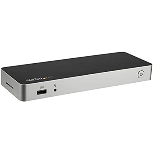 StarTech.com USB-C Dockingstation - Zwei Monitore HDMI & DP 4K 30Hz - USB-C Laptop Docking station 60W Power Delivery, SD, 4 Port USB-A 3.0 Hub, GbE, Audio - Thunderbolt 3 kompatibel (DK30CHDPPDUE) von StarTech.com