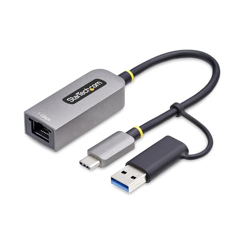 StarTech.com USB-C Ethernet Adapter mit USB-A Dongle, 10/100/1000Mbps, USB Gigabit Adapter, 15cm Kabel, USB Ethernet Adapter StarTech.com USB-C Ethernet Adapter mit USB-A Dongle, 10/100/1000Mbps, USB Gigabit Adapter, 15cm Kabel, USB Ethernet Adapter von StarTech.com