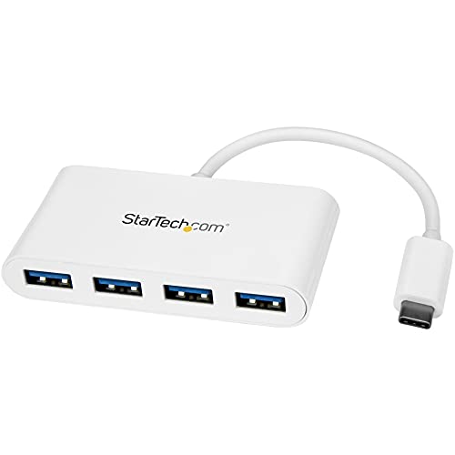 StarTech.com USB-C Hub - 4 Port USB 3.0 - USB C auf 4x USB-A - Bus Powered - weiß - Kompakter USB C Hub - USB Typ-C Adapter, 0.6" x 1.6" x 3.1" von StarTech.com