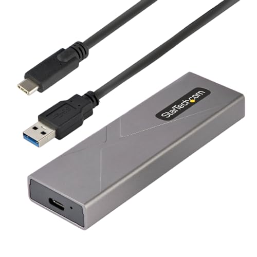 StarTech.com USB-C M.2 Externes Gehäuse für NVMe und SATA M.2 - USB-C/USB-A auf M.2 NVMe/SATA SSD - 10Gbit/s, M/B+M key - 2230/2242/2260/2280 - Aluminiumgehäuse - werkzeuglos (M2-USB-C-NVME-SATA) von StarTech.com