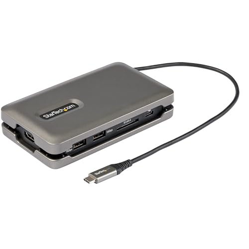 StarTech.com USB C Multiport Adapter 4K 60Hz HDMI 2.0 Dockingstation Reiseadapter - 2-Port 10Gbit s USB Hub - 100W Power Delivery stromversorgung - SD MicroSD - 25 cm Kabel (DKT31CSDHPD3) Grey von StarTech.com