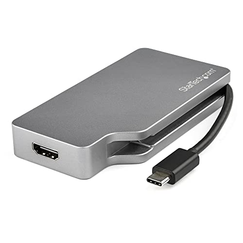 StarTech.com USB C Multiport Adapter - Space Gray - USB-C zu VGA / DVI / HDMI / mDP - 4K USB C Adapter - USB C auf HDMI Adapter von StarTech.com
