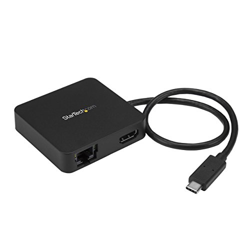 StarTech.com USB-C Multiport Adapter - Tragbares USB-C 4k HDMI Minidock - Gigabit Ethernet, USB 3.0 Hub (1x USB-A, 1x USB-C) - USB Typ-C Multiport Adapter - Thunderbolt 3 kompatibel (DKT30CHD) von StarTech.com