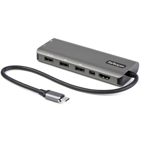 StarTech.com USB-C Multiport Adapter - USB typ-C auf HDMI oder Mini DisplayPort 4K 60Hz, 100W Power Delivery Pass-Through, 4-Port 10 Gbit/s - Mini Dock - 30cm Kabel (DKT31CMDPHPD) von StarTech.com