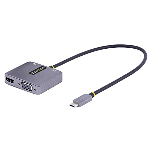StarTech.com USB C Video Adapter, USB-C auf HDMI/VGA Multiport Bildschirm Adapter, 3,5mm Kopfhörer Klinke, 4K 60Hz HDR, 100W PD 3, TB 3/4 Kompatibel - USB-C zu VGA Reiseadapter (122-USBC-HDMI-4K-VGA) von StarTech.com