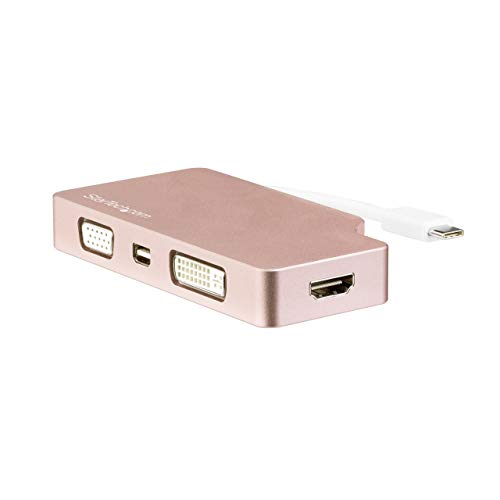 StarTech.com USB-C Video Adapter Multiport - Rose Gold - 4-in-1 USB-C auf VGA, DVI, HDMI oder mDP Display Adapter - 4K von StarTech.com