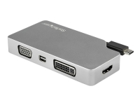 StarTech.com USB-C Video Adapter Multiport mit HDMI, VGA, Mini DisplayPort oder DVI - USB Typ C Monitor Adapter für HDMI 1.4 oder mDP 1.2 (4K) - VGA oder DVI (1080p) - Space Grey - Aluminium, USB Typ-C, DVI-Ausgang, HDMI-Ausgang, VGA-Ausgang (D-Sub), 3840 x 2160 Pixel von StarTech.com
