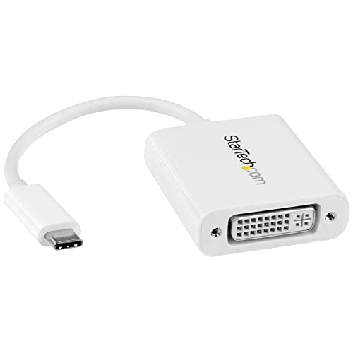 StarTech.com USB-C auf DVI Adapter - USB Type-C DVI Konverter für MacBook, Chromebook, Dell XPS oder andere USB-C Geräte - Weiß von StarTech.com