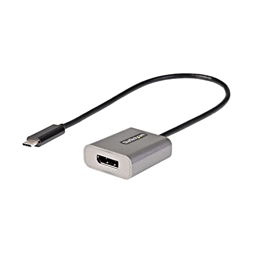 StarTech.com USB-C auf DisplayPort Adapter - 8K/4K 60Hz USB-C zu DisplayPort 1.4-Adapter Dongle - USB-Type-C auf DP Monitor Videokonverter - Funktioniert mit Thunderbolt 3 - 30cm Kabel (CDP2DPEC) von StarTech.com