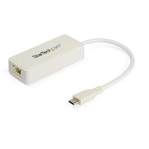 StarTech.com USB-C auf Gigabit Ethernet Adapter mit USB-A Port - 1Gbit/s NIC USB 3.0/USB 3.1 Typ-C Netzwerkadapter - USB-C/TB3 Kompatibler 1GbE NIC - Windows, MacOS, Chromebook - Weiß (US1GC301AUW) von StarTech.com