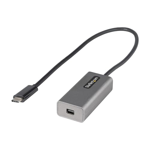 StarTech.com USB C auf Mini DisplayPort Adapter, 4K 60Hz USB Typ-C auf Mini DP Monitor Video Konverter Dongle, Thunderbolt 3 Kompatibel, 30cm Festes Kabel, Verbesserte Version von CDP2MDP (CDP2MDPEC) von StarTech.com