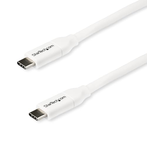 StarTech.com USB-C auf USB-C Kabel mit 5A Power Delivery - St/St - Weiß - 2m - USB 2.0 - USB-IF zertifiziert - USB Typ C Kabel (USB2C5C2MW) von StarTech.com