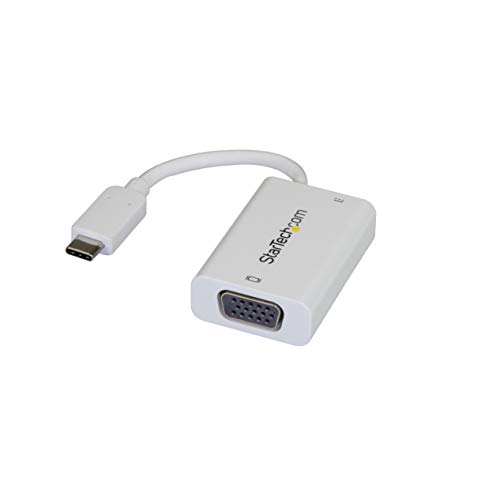 StarTech.com USB-C auf VGA Videoadapter mit USB Stromversorgung - Thunderbolt 3 kompatibel - USB-C zu VGA Adapter - 1920 x 1200 - Weiß von StarTech.com