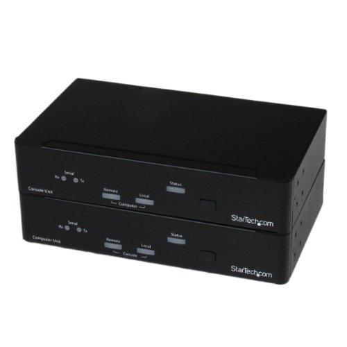 StarTech.com USB DVI KVM Verlängerung mit Seriell und Audio über Fiberoptik Kabel bis 2 KM M/M, KVM Extender über LWL mit max. 1920x1200 von StarTech.com