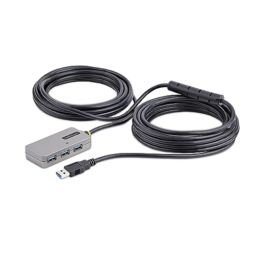 StarTech.com USB Extender Hub, 4-Port USB Hub 3.0 mit 10m Verlängerungskabel, Aktives USB Splitter/Kabel, USB Verteiler/Erweiterung inkl. 20W Netzteil, ESD-Schutz (U01043-USB-EXTENDER) von StarTech.com