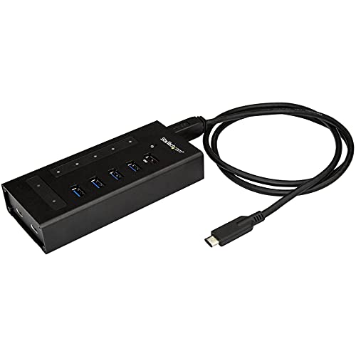 StarTech.com USB Hub 7 Port - Metall - USB-A zu 3x USB-C und 1x USB-C - USB 3.0 - 5GBit/s - Industrieller USB Hub - USB Hub mit Typ C (HB30C5A2CST) von StarTech.com