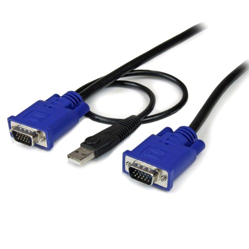 StarTech.com USB VGA KVM Kabel (4,5m - 2-in-1 - dünnen Kabel) Schwarz von StarTech.com