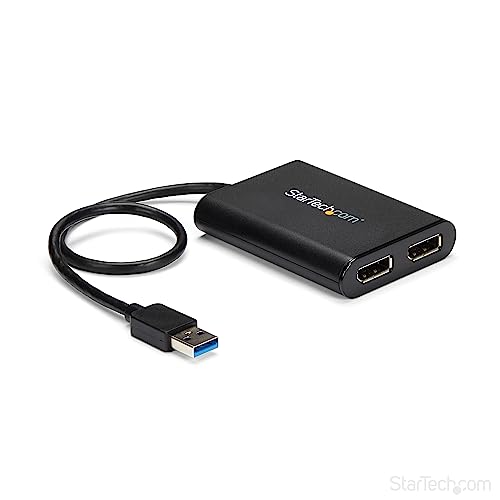 StarTech.com USB auf Dual DisplayPort Adapter - 4K 60Hz - USB 3.0 (5Gbit/s) - USB Dual Monitoradapter - DisplayLink Zertifiziert (USB32DP24K60) von StarTech.com