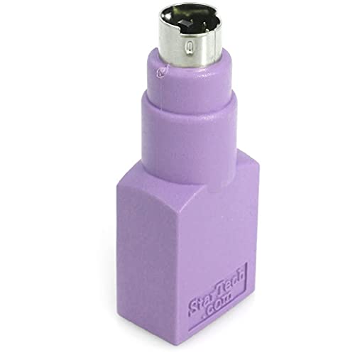 StarTech.com USB auf PS/2 Tastatur Adapter - Keyboard Adapter PS/2 (6 pin Mini-DIN) Stecker zu USB A (4 pin) Buchse - Ersatzadapter, violett von StarTech.com