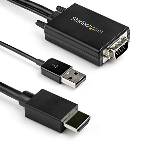 StarTech.com VGA auf HDMI Adapter ( 2m Adapterkabel, mit USB-Audio, 1080p, Adapterkabel, aktiv, St/St) von StarTech.com