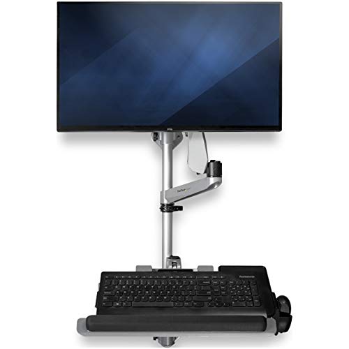 StarTech.com WALLSTSI1 Computer-Workstation für die Wandmontage - Beweglicher Monitorarm - Tastaturarm - Sitz-Steh-Schreibtisch von StarTech.com