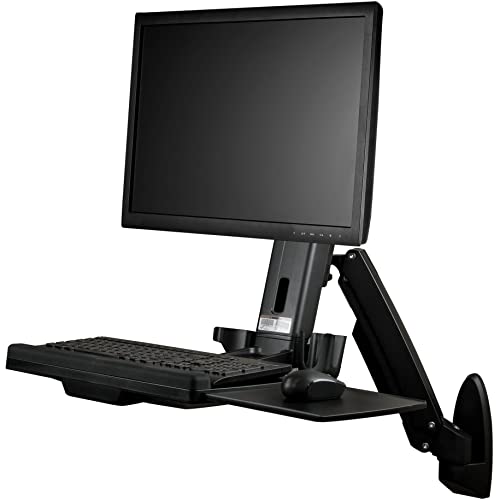 StarTech.com Wandmontage Sitz-/ Steh Workstation - 1 Monitor bis zu 24" - VESA - Höhenverstellbarer Ergonomischer Schreibtisch von StarTech.com
