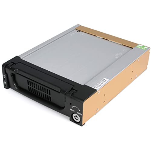 StarTech.com Wechselrahmen 5,25 Zoll - Mobiles Festplatten Hot Swap Speicher Rack für 3,5" (8,9cm) HDD in Schwarz / Aluminium von StarTech.com