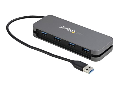 Startech 4 Port USB 3.0 Hub – USB-A auf 4 x USB-A – SuperSpeed 5 Gbit/s tragbarer USB 3.1 Gen 1 Type-A Hub – USB-Bus betrieben – Laptop/Desktop-USB-Hub mit langem Kabel 28 cm & Kabelmanagement Startech 4 Port USB 3.0 Hub – USB-A auf 4 x USB-A – SuperSpeed 5 Gbit/s tragbarer USB 3.1 Gen 1 Type-A Hub – USB-Bus betrieben – Laptop/Desktop-USB-Hub mit langem Kabel 28 cm & Kabelmanagement von StarTech.com