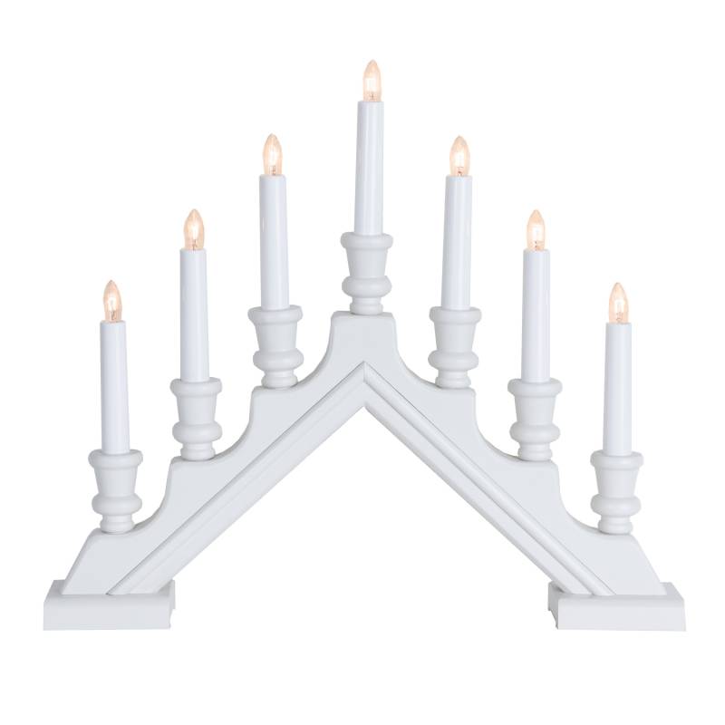 B-Ware Fensterleuchter Sara - Weihnachtsleuchter - 7 Glühlampen - L: 43cm - Holz - Schalter - weiß von StarTrading