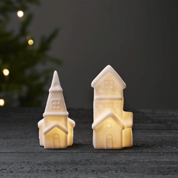 LED Häuser "Polly" - 2 warmweiße LED - H: 16cm - Batteriebetrieb - ... von StarTrading