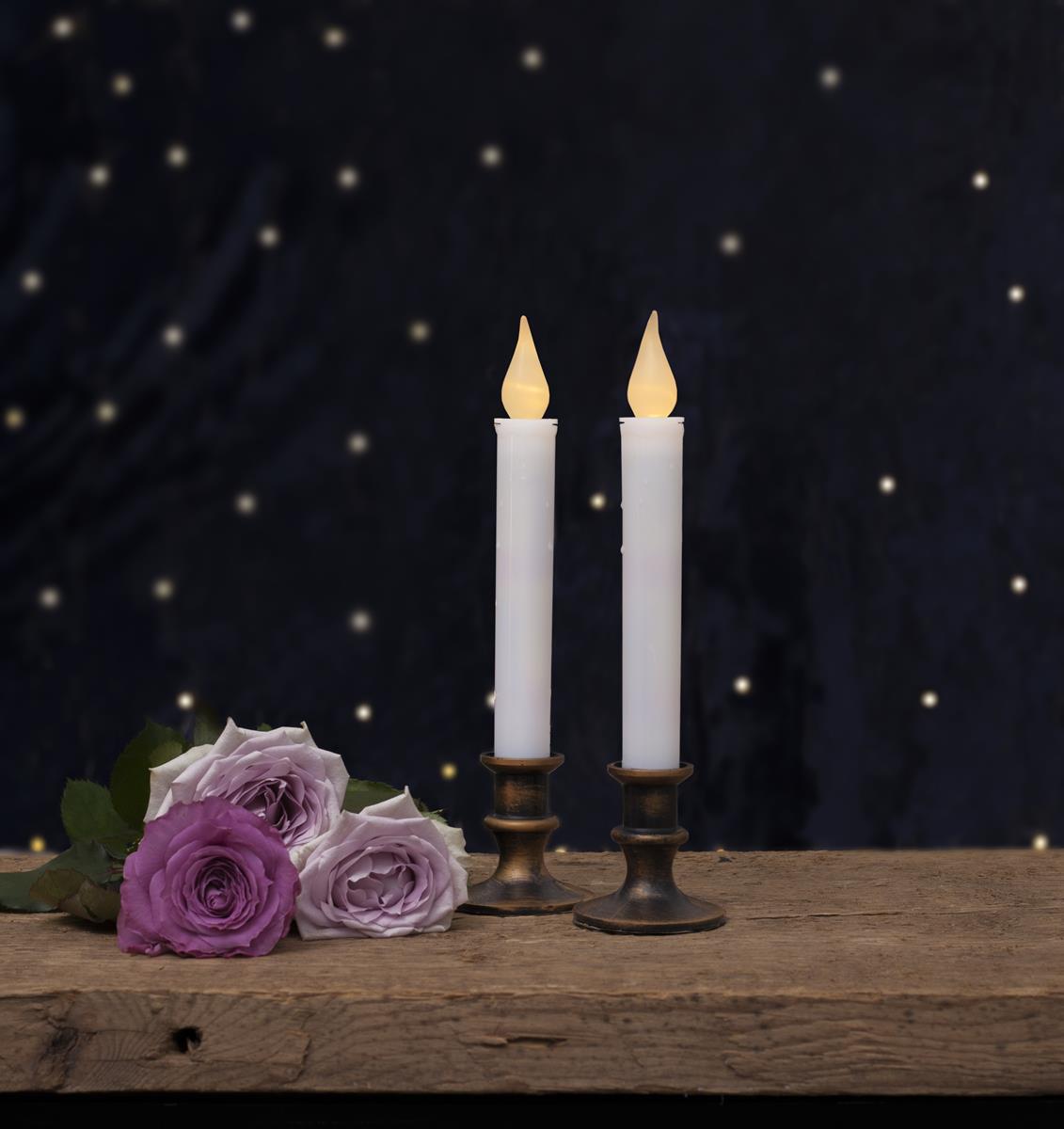 LED Kerzen Mette - antik-bronzener Standfuß - warmweiße LED - H: 23... von StarTrading