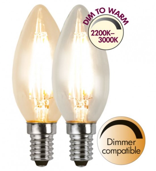 LED Kerzenlampe FILA C35 - E14 - 4W - dimm-to-warm 3-2200K - 320lm ... von StarTrading