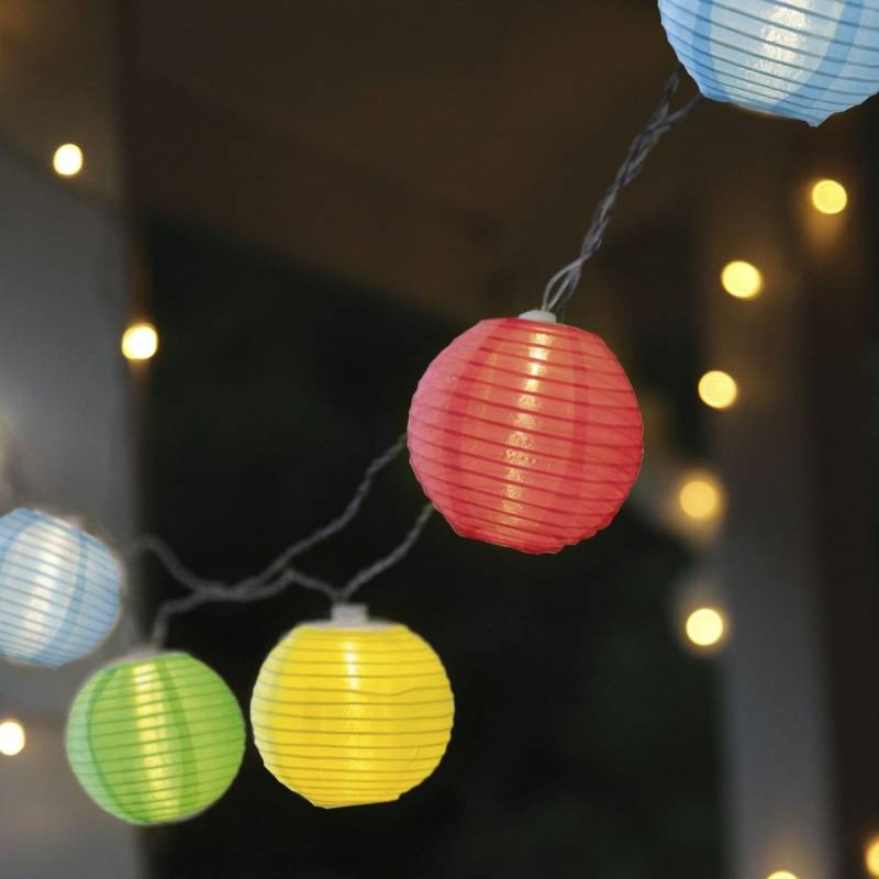 LED Lichterkette LAMPION - 10 bunte Lampions mit warmweißen LED - 4... von StarTrading