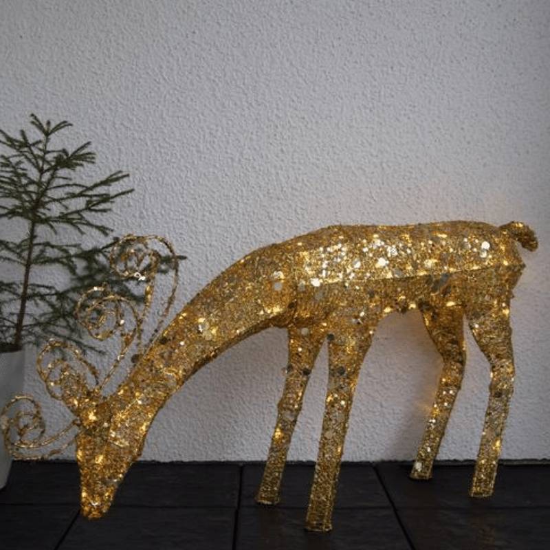 LED Rentier mit Pailletten "Sequini" - 96 warmweiße LED - H: 55cm -... von StarTrading