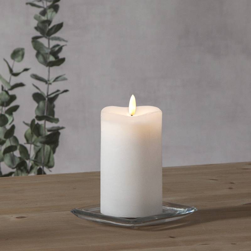 LED Stumpenkerze Flamme - Echtwachs - warmweiße 3D Flamme - H: 14cm... von StarTrading