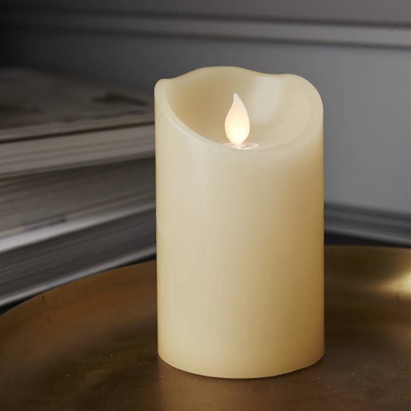 LED Stumpenkerze TWINKLE - Echtwachs - mechanisch bewegte Flamme - ... von StarTrading