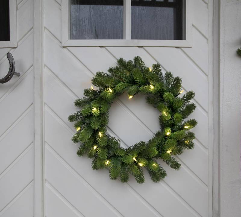 LED Tannenkranz - 20 warmweiße LED - D: 50cm - für Außen - Trafo von StarTrading