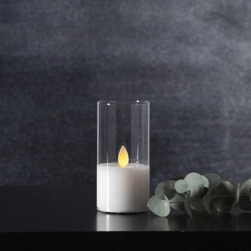 LED Windlicht "Twinkle" - Echtwachs - bewegte, gelbe Flamme - Timer... von StarTrading