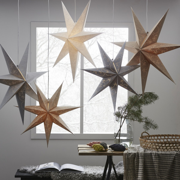Papierstern Decorus - hängend - 7-zackig - D: 63cm - silber von StarTrading