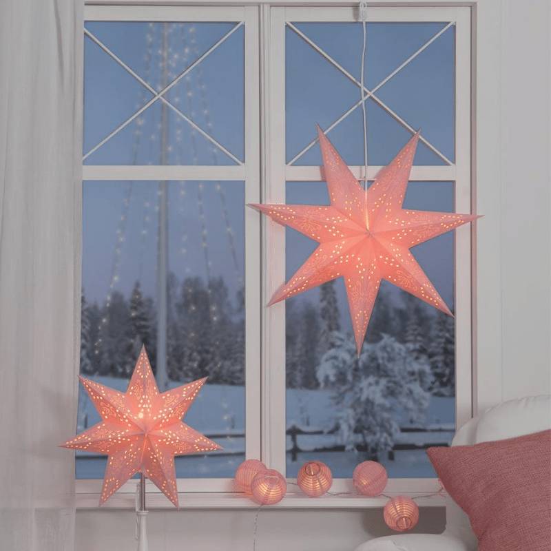 Papierstern Romantic - hängend - 7-zackig - D: 54cm - inkl. E14 Fas... von StarTrading