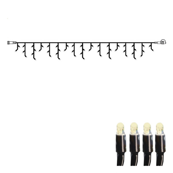 System 24 LED Lichtervorhang Eisregen - 3x0,4m - 49 warmweiße LED -... von StarTrading