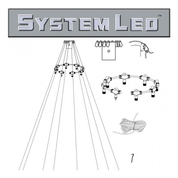 System LED White | Fahnenmast-Zubehör-Set | koppelbar | exkl. Trafo von StarTrading